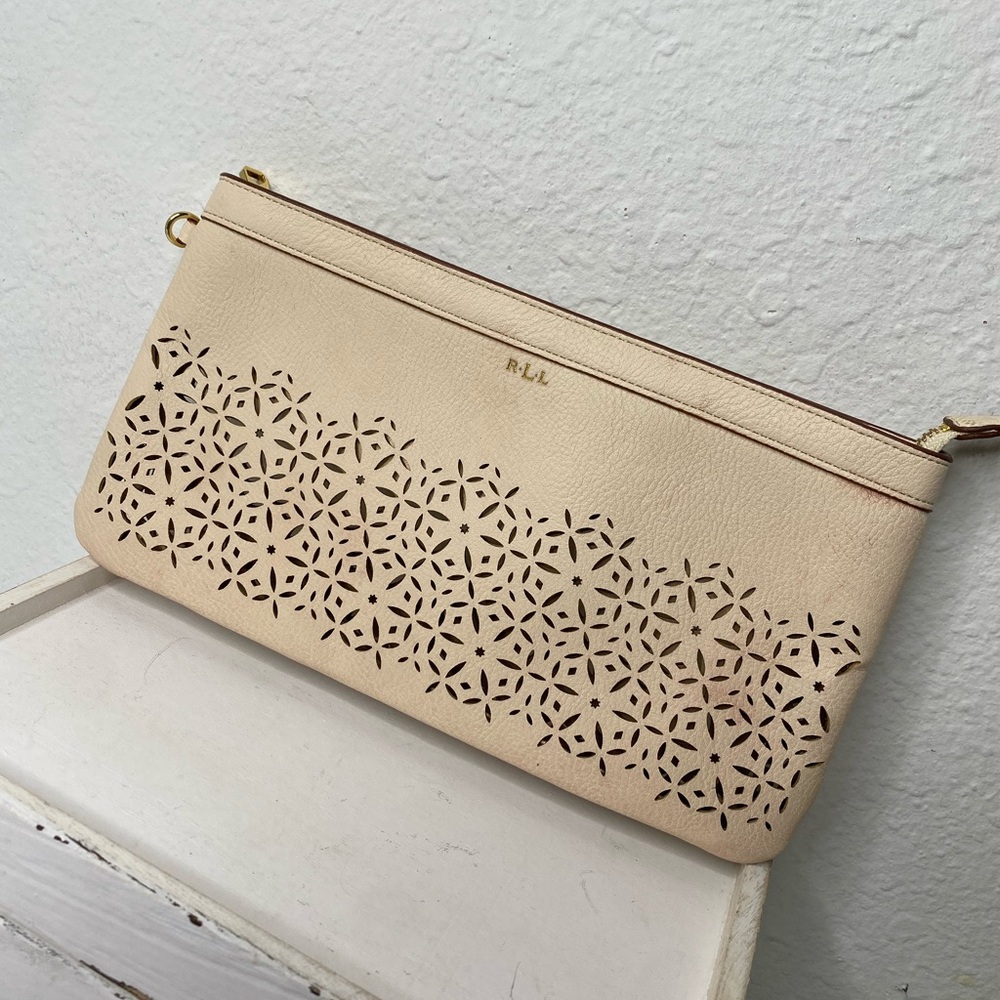Ralph Lauren cream beige bag clutch